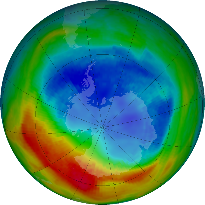 Antarctic ozone map for 24 August 2002